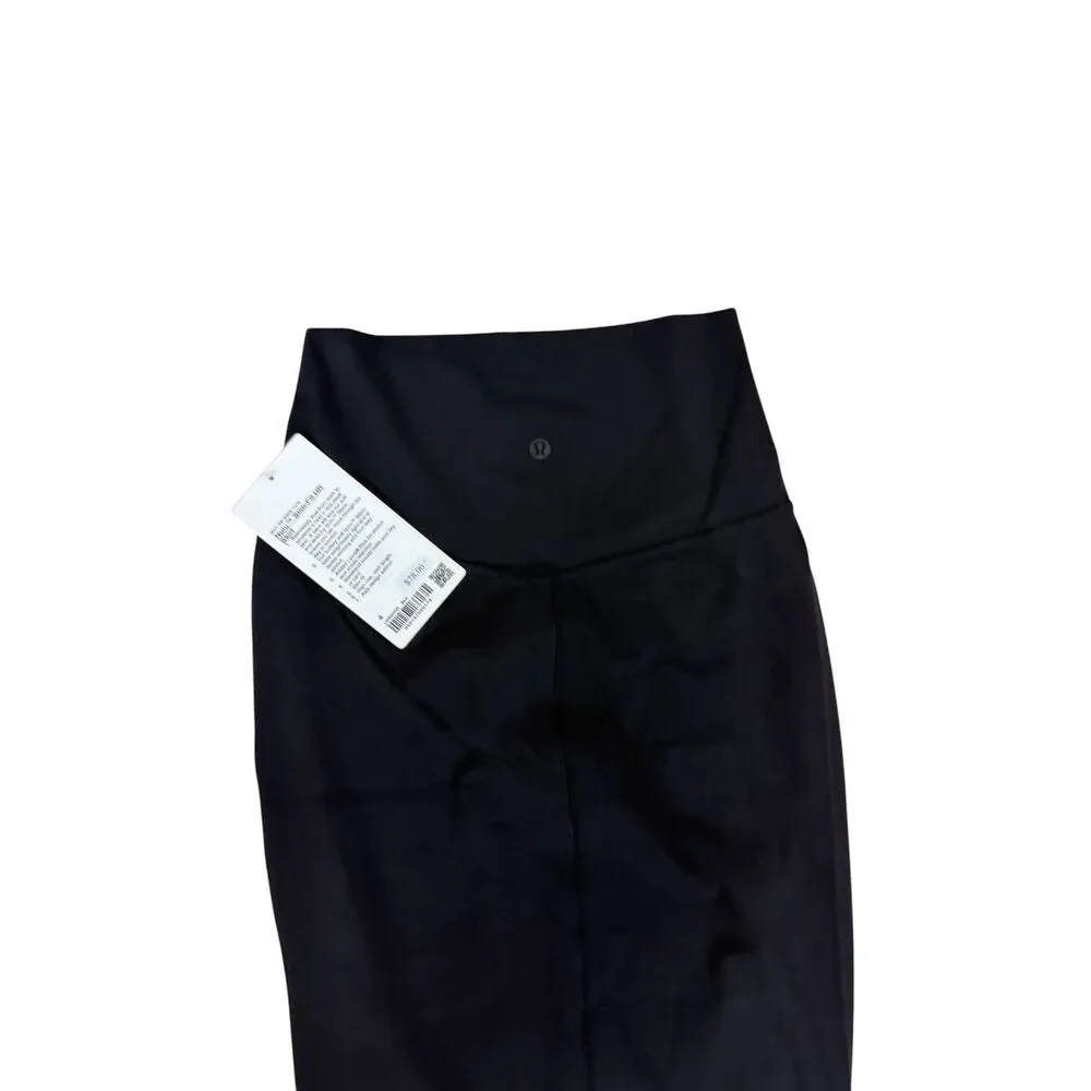 Lululemon Nulu High-Rise Midi Skirt Size 4 Black Back Slit NWT